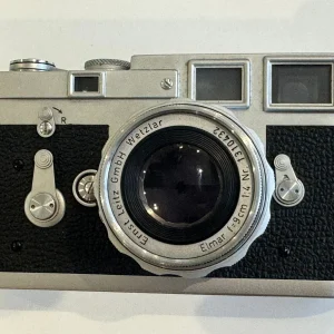 Leica M3 rangefinder with Leitz Elmar 5cm lens, front view